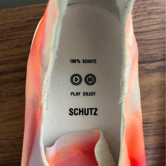 SCHUTZ Play Ofelia tie Dye Leather Lace Up Sneakers size 8.5 Hippie Boho Kidcore - Picture 10 of 11